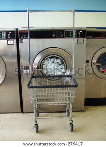 Commercial washing machine with cart