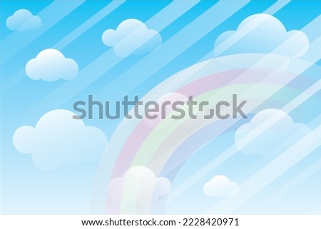 Ceu azul cheio de nuvens com arcores iluminado