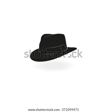 Fedora hat flat vector icon.