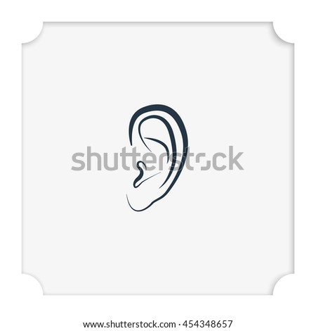 Ear flat icon.