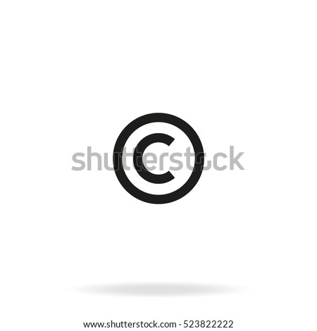 Copyright symbol vector icon isolated on white background.