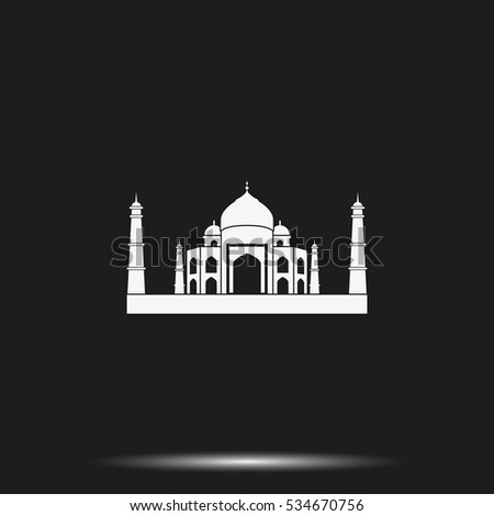 Taj Mahal silhouette vector icon.