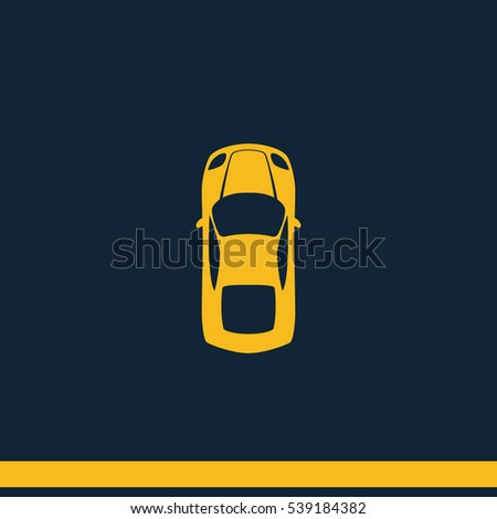 Simple flat car top view icon.