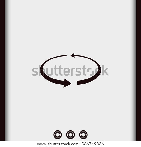 Reload vector icon isolated on white. Circular arrows illustration. Simple flat spin pictogram.