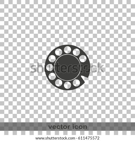 Retro disk dialer flat vector icon isolated on chequered background.
.