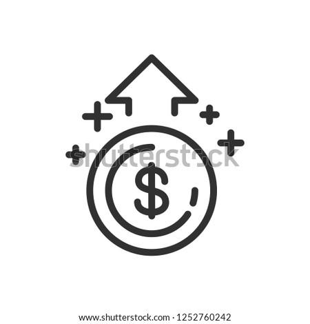 increase money. linear icon. Line with editable stroke