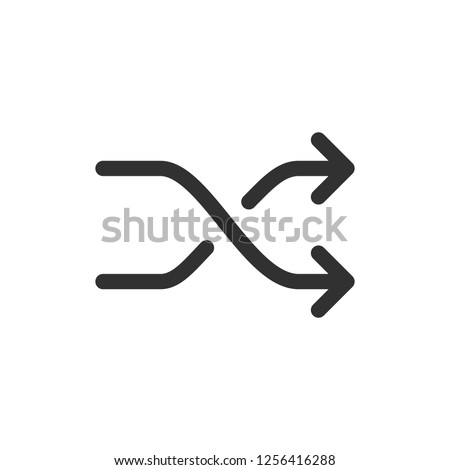 arrows intersect, sign mix. linear icon. Line with editable stroke