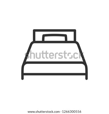 single bed. linear icon. Line with editable stroke