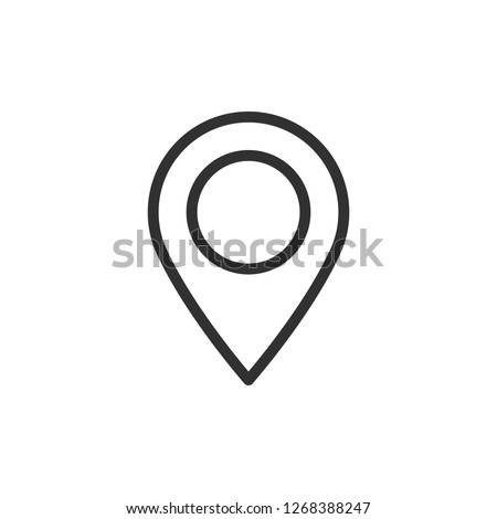 map pin. linear icon. Line with editable stroke