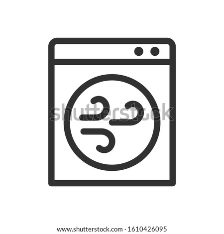 Tumble dryer, linear icon. Editable stroke