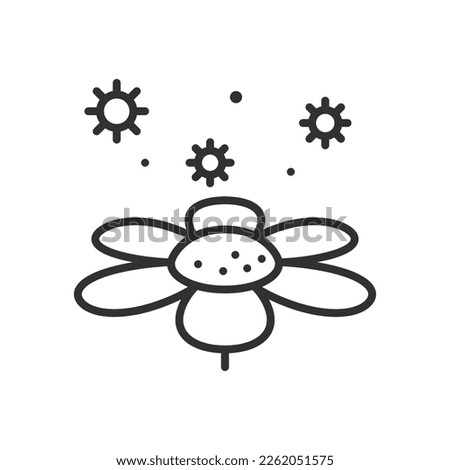 Flower pollen, linear icon. Line with editable stroke