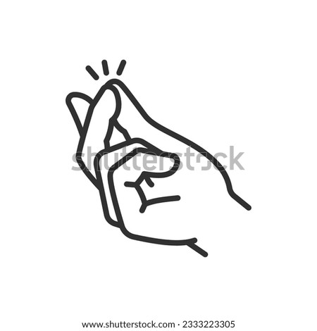 Gesture snapping fingers, linear icon. Line with editable stroke