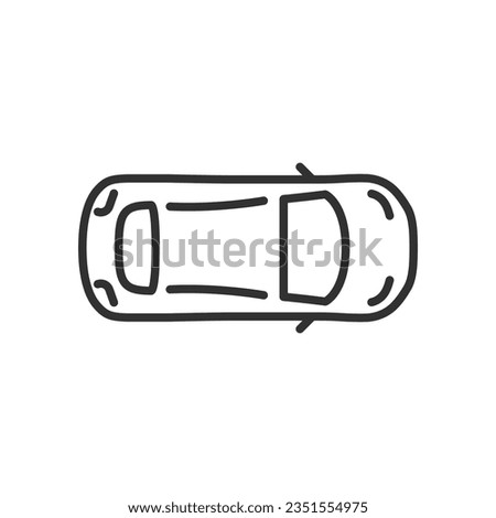 Car top view, linear icon. Line with editable stroke