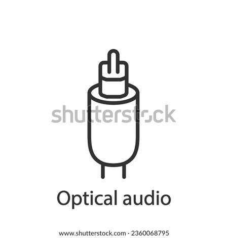 Optical audio cable, linear icon. Line with editable stroke
