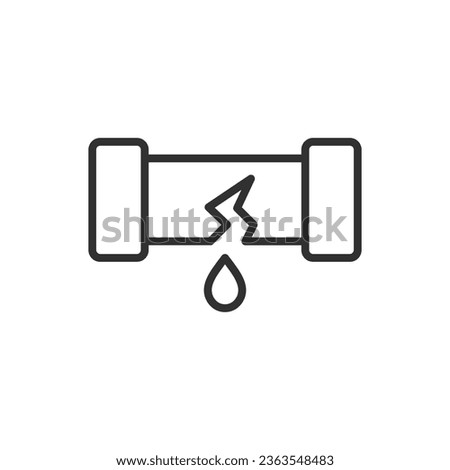 Leaky pipe, linear icon. Line with editable stroke
