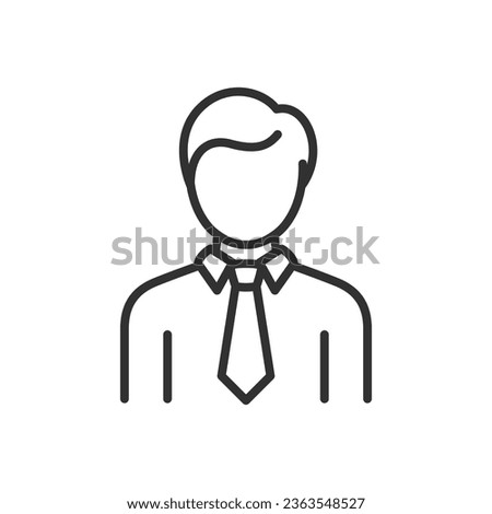 Man in a tie, linear icon. Line with editable stroke