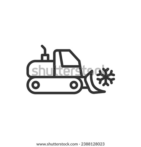 Snowplow, linear icon. Line with editable stroke