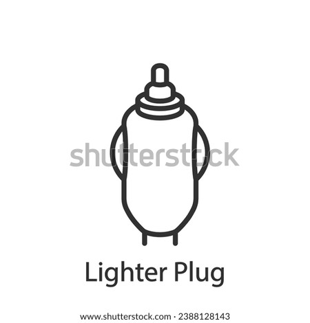 Lighter Plug cable, linear icon. Line with editable stroke