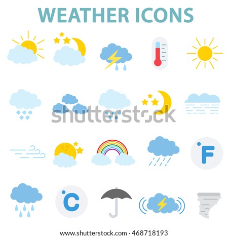 weather icons set.weather conditions collection. flat design
