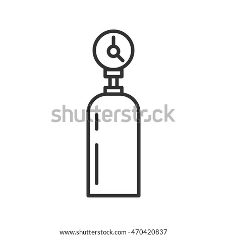 gas bottle linear icon. Thin line design