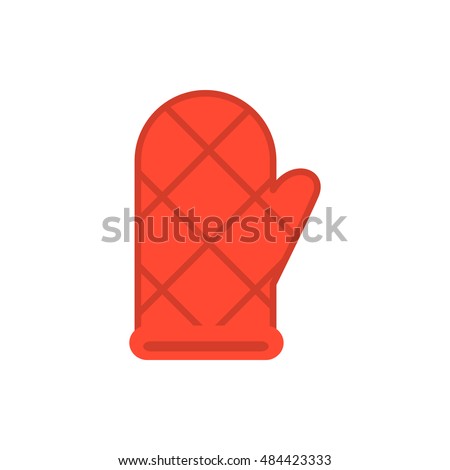 potholder mitten icon. flat design