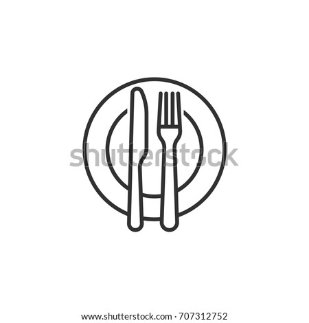 Plate and knife with a fork