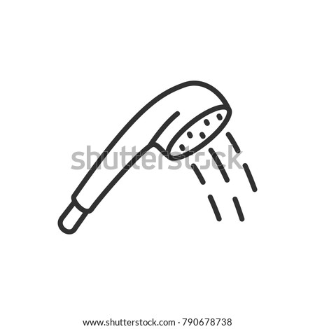 showerhead. linear icon. Line with Editable stroke