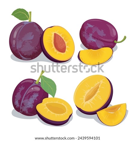 Damsons European plum piece and whole fruits