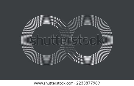 Vector infinity logo illustration isolated on gray background