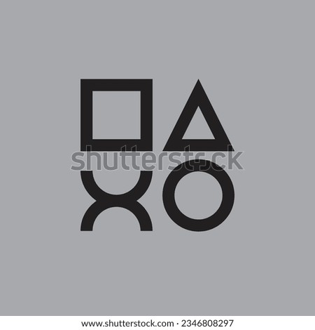 playstation cross triangle square circle design game logo design