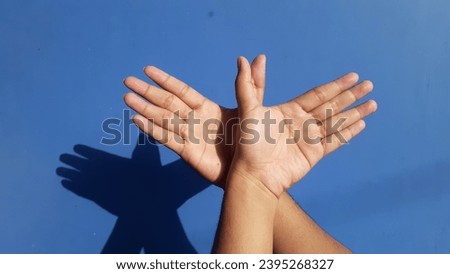Similar – Image, Stock Photo shadow theatre (2) Man