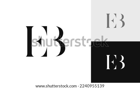 Simple and luxury letter EB monogram logo design vector