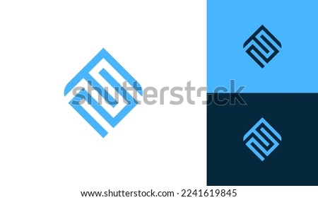 Abstract letter F2 or FN monogram logo design vector