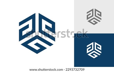 Letter AEG initial hexagon monogram logo design vector