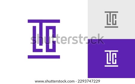 Law symbol with letter TLC initial monogram logo design vector