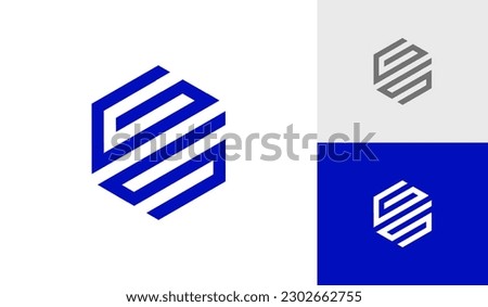 Letter GS initial hexagon monogram logo design