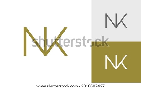 Letter NK geometric initial monogram logo design