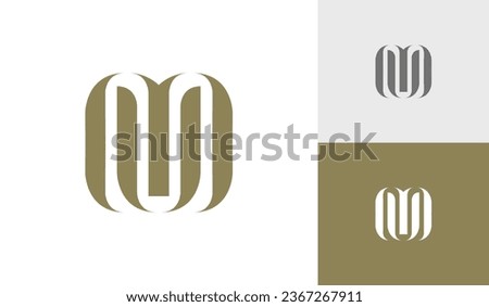 Letter MU initial monogram logo design