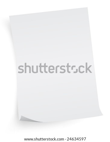 Paper sheet isolated. vector. A4 format Letter Empty Blank Paper sheet.