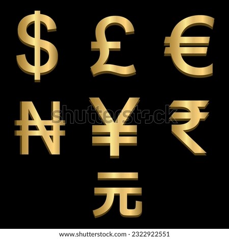Golden currency, dollar, naira and other foreign currencies 