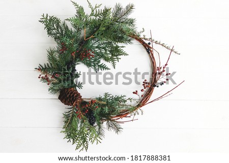 Christmas Watercolor Gift Wreath Eucalyptus Frame Twig Spruce Branch New Year clipart png