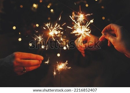 Similar – Image, Stock Photo Hand fireworks Sparkler