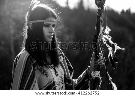 Beautiful native american women headdress Beautiful native american women headdress has