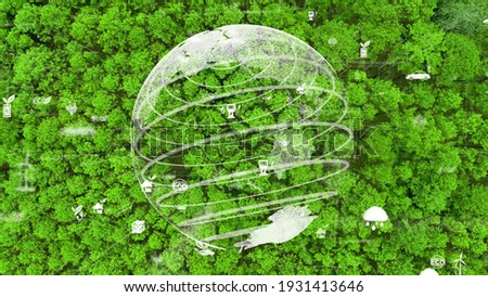 Future environmental conservation and sustainable ESG modernization development by using technology of renewable resources to reduce pollution and carbon emission .
