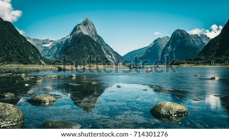 Similar – Image, Stock Photo Cliffs at New Zealand rock