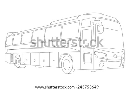 Bus Sketch Pencil Drawing Style Stock Vector Illustration 243753649 ...