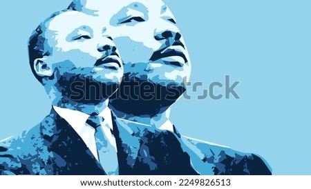Martin Luther King Day Vector illustration background, banner, or poster. Vector illustration with blue color and copy space area.