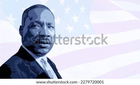 Martin Luther King Day Vector illustration background, banner, or poster. Vector illustration with American Flag background color and copy space area.