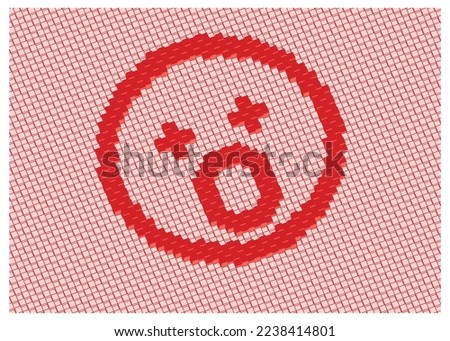 3d cube or parallelepiped vector surprised red smiley