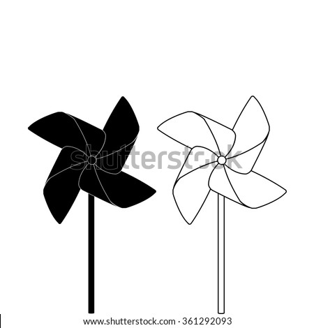 PINWHEEL OUTLINE AND SILHOUETTE